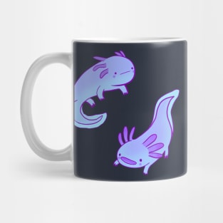 Blue axolotls drawing Mug